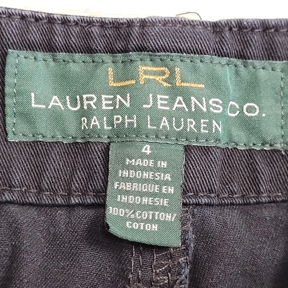RLR Lauren Jeans Co. Ralph Lauren Shorts Womens 4 Black Chino Bermuda Preppy
